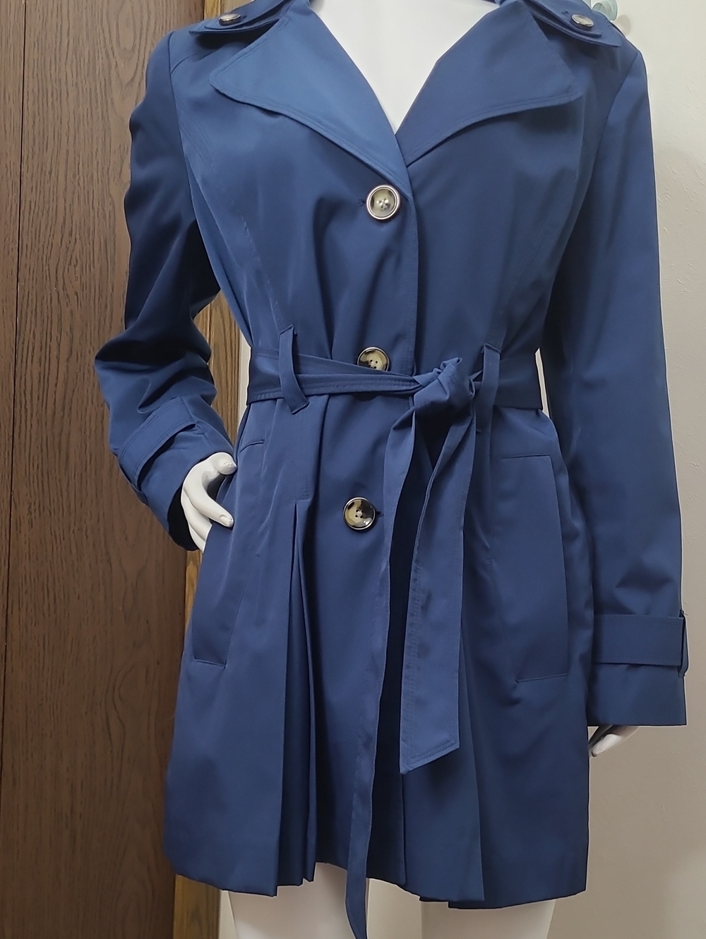 Liz Claiborne Navy Blue Trench Coat with Belt